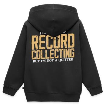 Je pourrais arrêter de collectionner des disques, mais je ne suis pas un abandonneur - Sweat Premium à capuche zippé enfant bio - noir - Dos - AI Model Kid Male (0cm)