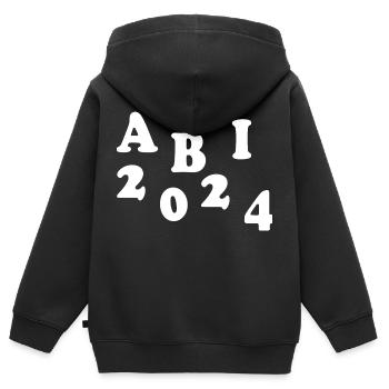Abi 2024 - Kinder Premium Organic Zip Hoodie - Schwarz - Hinten - AI Model Kid Male (0cm)