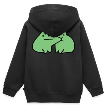 Frösche küssen - Kinder Premium Organic Zip Hoodie - Schwarz - Hinten - AI Model Kid Male (0cm)