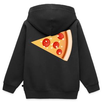 Pizza kid Pizza slice - Kinder Premium Organic Zip Hoodie - Schwarz - Hinten - AI Model Kid Male (0cm)