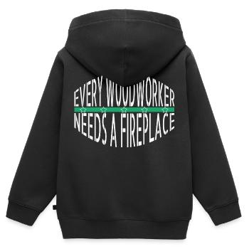 funny carpenter quotes lumberjack lumber - Kinder Premium Organic Zip Hoodie - Schwarz - Hinten - AI Model Kid Male (0cm)