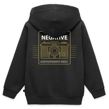 Tout ce dont j’ai besoin, c’est de café - Sweat Premium à capuche zippé enfant bio - noir - Dos - AI Model Kid Male (0cm)