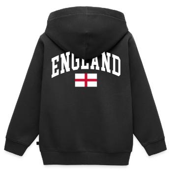 Angleterre - Sweat Premium à capuche zippé enfant bio - noir - Dos - AI Model Kid Male (0cm)