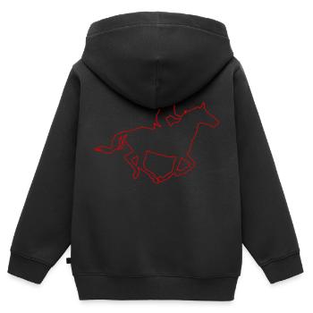 cavalier - Sweat Premium à capuche zippé enfant bio - noir - Dos - AI Model Kid Male (0cm)