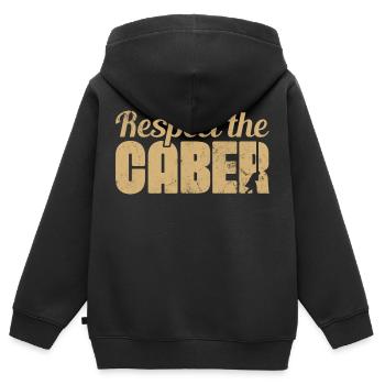 Respect The Caber Wood Trunk Tossing Lumber Sports - Kinder Premium Organic Zip Hoodie - Schwarz - Hinten - AI Model Kid Male (0cm)