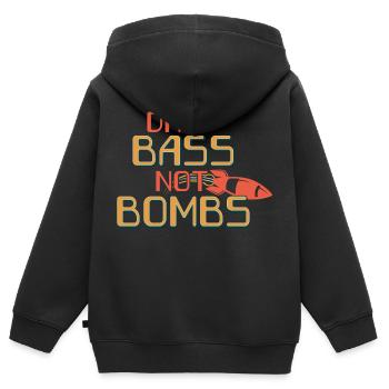 Drop Bass Not Bombs Musikliebhaber Motiv - Kinder Premium Organic Zip Hoodie - Schwarz - Hinten - AI Model Kid Male (0cm)