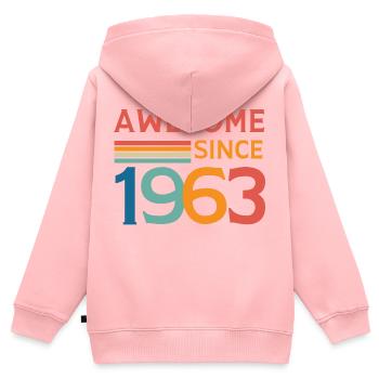 Großartig seit 1963 - Kinder Premium Organic Zip Hoodie - Rosa - Hinten - AI Model Kid Female (0cm)