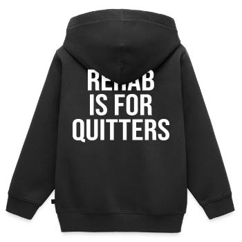 Reha Ist Für Quitter T-Shirt Lustig - Kinder Premium Organic Zip Hoodie - Schwarz - Hinten - AI Model Kid Male (0cm)
