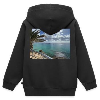 DjNunoKa Design - Aussicht auf Erfolg - Kinder Premium Organic Zip Hoodie - Schwarz - Hinten - AI Model Kid Male (0cm)