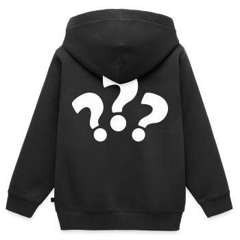 fragezeichen - Kinder Premium Organic Zip Hoodie - Schwarz - Hinten - AI Model Kid Male (0cm)