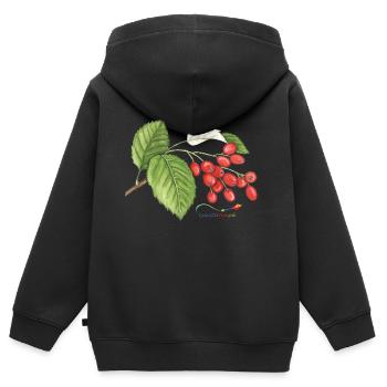 Echte Mehlbeere (Sorbus aria) - Kinder Premium Organic Zip Hoodie - Schwarz - Hinten - AI Model Kid Male (0cm)