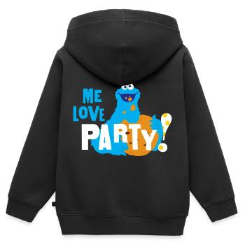 Sesamstraße Krümelmonster Me Love Party - Kinder Premium Organic Zip Hoodie - Schwarz - Hinten - AI Model Kid Male (0cm)