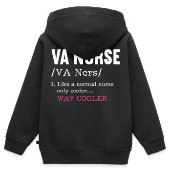VA Nurse Meaning - Kinder Premium Organic Zip Hoodie - Schwarz - Hinten - AI Model Kid Male (0cm)