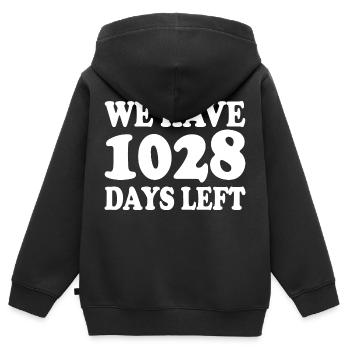 Il nous reste 1028 jours - Sweat Premium à capuche zippé enfant bio - noir - Dos - AI Model Kid Male (0cm)