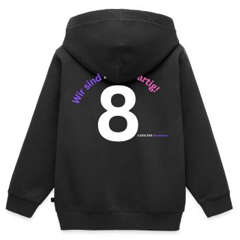 Wir sind Kroosartig - Kinder Premium Organic Zip Hoodie - Schwarz - Hinten - AI Model Kid Male (0cm)