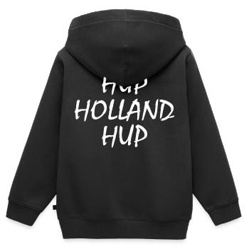 Hup holland hup - Kinder Premium Organic Zip Hoodie - Schwarz - Hinten - AI Model Kid Male (0cm)
