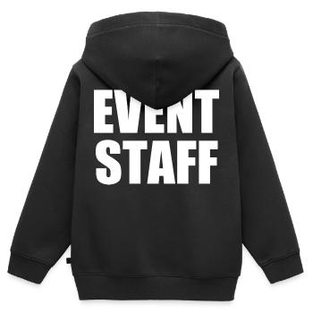 Event staff - Kinder Premium Organic Zip Hoodie - Schwarz - Hinten - AI Model Kid Male (0cm)