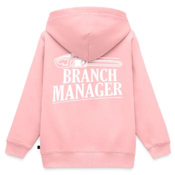 Directeur de succursale Exploitation forestière Bûcheron - Sweat Premium à capuche zippé enfant bio - rose - Dos - AI Model Kid Female (0cm)