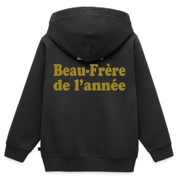 Zum Schwager des Jahres gewählt - Kinder Premium Organic Zip Hoodie - Schwarz - Hinten - AI Model Kid Male (0cm)