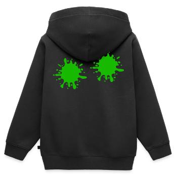 Éclaboussures de peinture - Sweat Premium à capuche zippé enfant bio - noir - Dos - AI Model Kid Male (0cm)