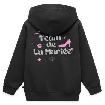 Silver Bride's Team - Kids Premium Organic Zip-up Hoodie - black - Back - AI Model Kid Male (0cm)