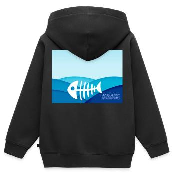 save the ocean - Kinder Premium Organic Zip Hoodie - Schwarz - Hinten - AI Model Kid Male (0cm)