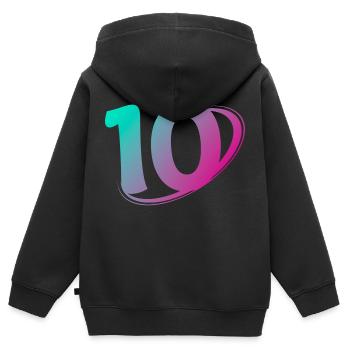 Nummer 10 mehrfarbig - Kinder Premium Organic Zip Hoodie - Schwarz - Hinten - AI Model Kid Male (0cm)