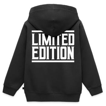 Édition limitée - Sweat Premium à capuche zippé enfant bio - noir - Dos - AI Model Kid Male (0cm)
