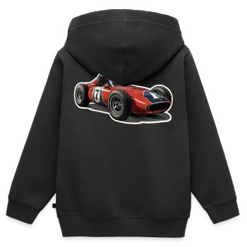 Oldtimer-Rennwagen - Kinder Premium Organic Zip Hoodie - Schwarz - Hinten - AI Model Kid Male (0cm)