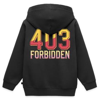 404 Forbidden - Sweat Premium à capuche zippé enfant bio - noir - Dos - AI Model Kid Male (0cm)