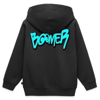 Boomer - Kinder Premium Organic Zip Hoodie - Schwarz - Hinten - AI Model Kid Male (0cm)