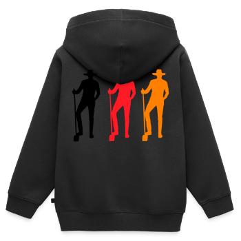 farmer farbig - Kinder Premium Organic Zip Hoodie - Schwarz - Hinten - AI Model Kid Male (0cm)