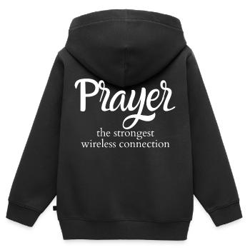 Prayer definition - Sweat Premium à capuche zippé enfant bio - noir - Dos - AI Model Kid Male (0cm)