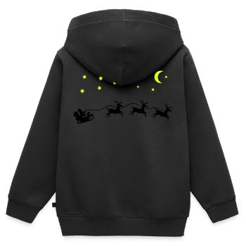weihnachtsmann weihnachten schlitten - Kinder Premium Organic Zip Hoodie - Schwarz - Hinten - AI Model Kid Male (0cm)