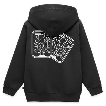 Micro Chip 2 - Kids Premium Organic Zip-up Hoodie - black - Back - AI Model Kid Male (0cm)