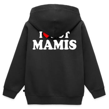 I love hot mamis - Sweat Premium à capuche zippé enfant bio - noir - Dos - AI Model Kid Male (0cm)