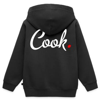 cuire - Sweat Premium à capuche zippé enfant bio - noir - Dos - AI Model Kid Male (0cm)