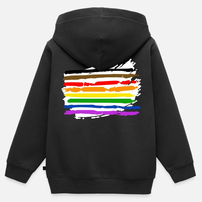 Pride Flagge More Art - Kinder Premium Organic Zip Hoodie - Schwarz