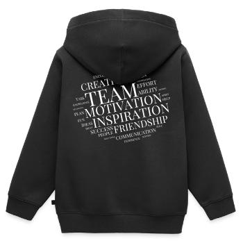 Team Tagcloud Word Cloud - Kinder Premium Organic Zip Hoodie - Schwarz - Hinten - AI Model Kid Male (0cm)