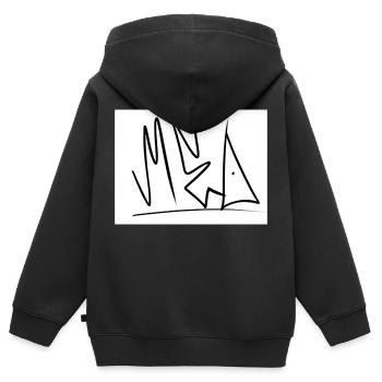 Graffiti - Kinder Premium Organic Zip Hoodie - Schwarz - Hinten - AI Model Kid Male (0cm)