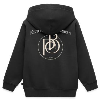 Fortuna Favet Fortibus Marke Staement Paintball - Kinder Premium Organic Zip Hoodie - Schwarz - Hinten - AI Model Kid Male (0cm)