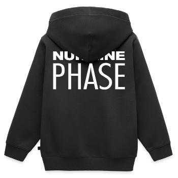 Nur eine Phase weiß - Kinder Premium Organic Zip Hoodie - Schwarz - Hinten - AI Model Kid Male (0cm)