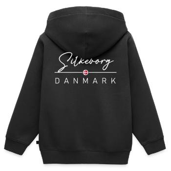 Dänemark - Silkeborg - Danemark - Danemark - Sweat Premium à capuche zippé enfant bio - noir - Dos - AI Model Kid Male (0cm)