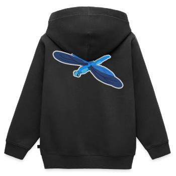 Libelle - Kinder Premium Organic Zip Hoodie - Schwarz - Hinten - AI Model Kid Male (0cm)
