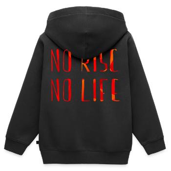 Pas de RISC pas de vie - Sweat Premium à capuche zippé enfant bio - noir - Dos - AI Model Kid Male (0cm)