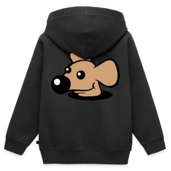 Souris Grand Nez Trou Inférieur Trou De Souris Peeps Mignon - Sweat Premium à capuche zippé enfant bio - noir - Dos - AI Model Kid Male (0cm)