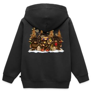 Afro Gnome Weihnachten - Kinder Premium Organic Zip Hoodie - Schwarz - Hinten - AI Model Kid Male (0cm)