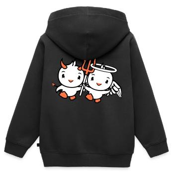 Birds Angel Sky Devil Horns Satan Hell Evil - Kids Premium Organic Zip-up Hoodie - black - Back - AI Model Kid Male (0cm)