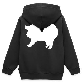 Spitz weiß - Kinder Premium Organic Zip Hoodie - Schwarz - Hinten - AI Model Kid Male (0cm)