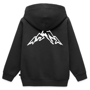 Gebirge Berg - Kinder Premium Organic Zip Hoodie - Schwarz - Hinten - AI Model Kid Male (0cm)